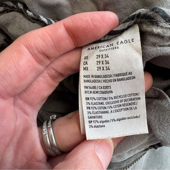 American Eagle Outfitters Flex Men's Slim Fit Light Grey Gray Chinos 29 x 34 Zip - Picture 7 of 13